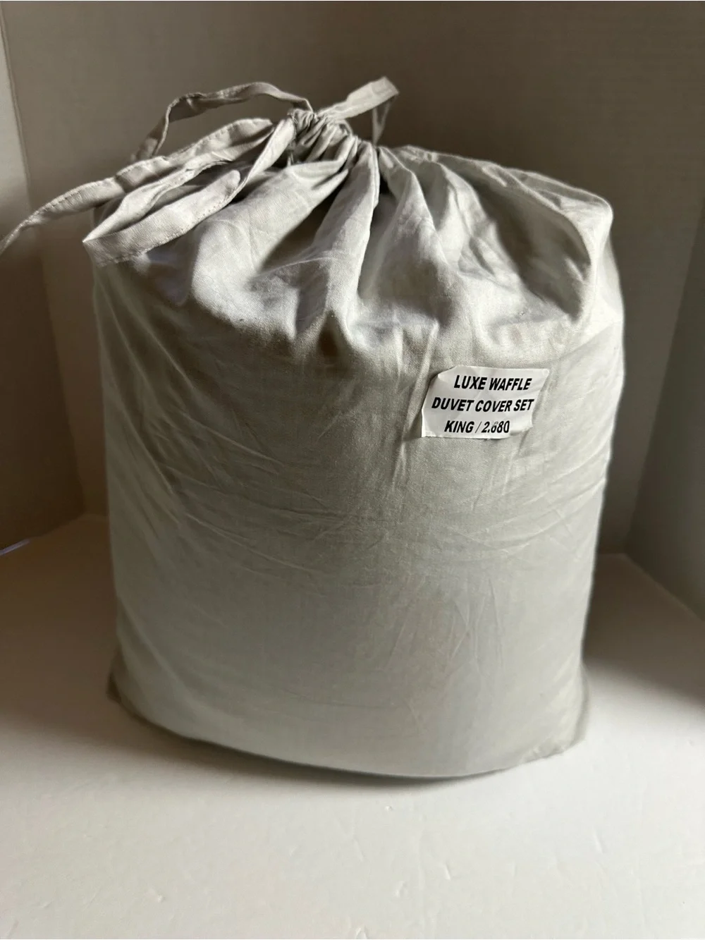 NWT QUINCE Organic Luxe Waffle Honeycomb Duvet Cover Set Lt Grey King/CalKing